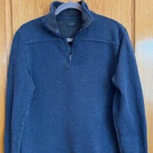 Unisex Adults Cotton Blend Fleece Sweatshirt Quarter Zip Pullover Sz: S/P
